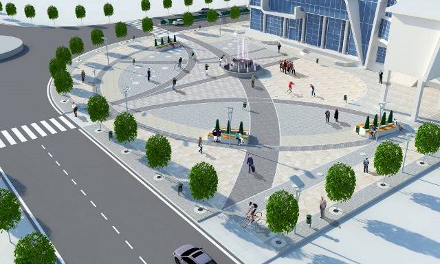 Projekti per sheshin dhe pedonalet e qytetit te Kamzes